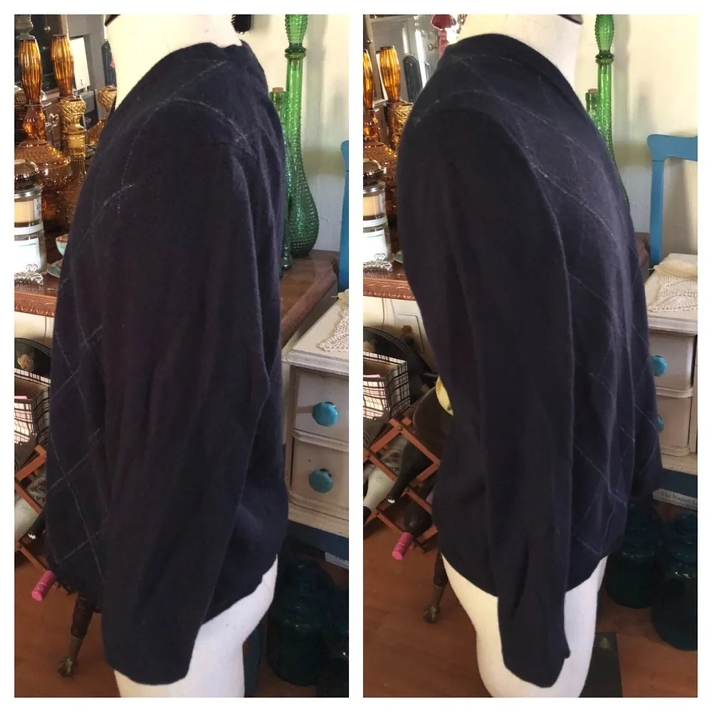 Blue Argyle Wool Sweater